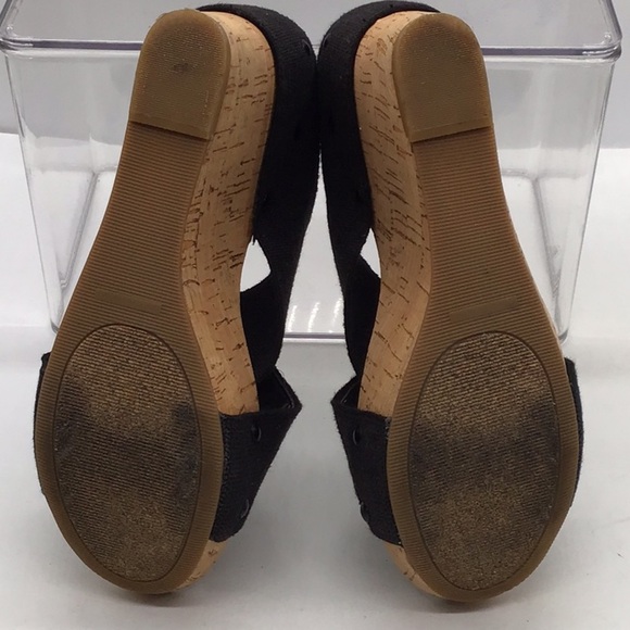 Lucky Brand Black MILLER 2 Slip-On Cork Wedge Sandal - Picture 7 of 9
